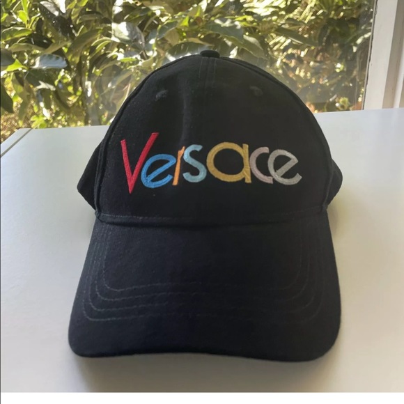 Versace Other - VERSACE Ittiere Black Colourful Spellout Logo Cap - Made In Italy - Designer